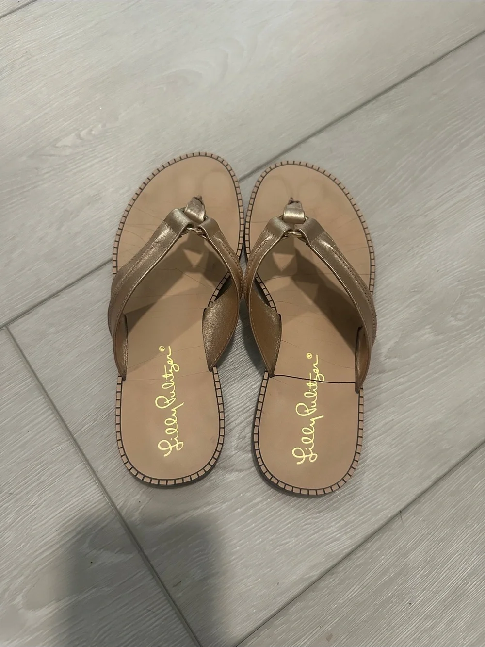 Lilly Pulitzer Rose Gold Thong Sandals